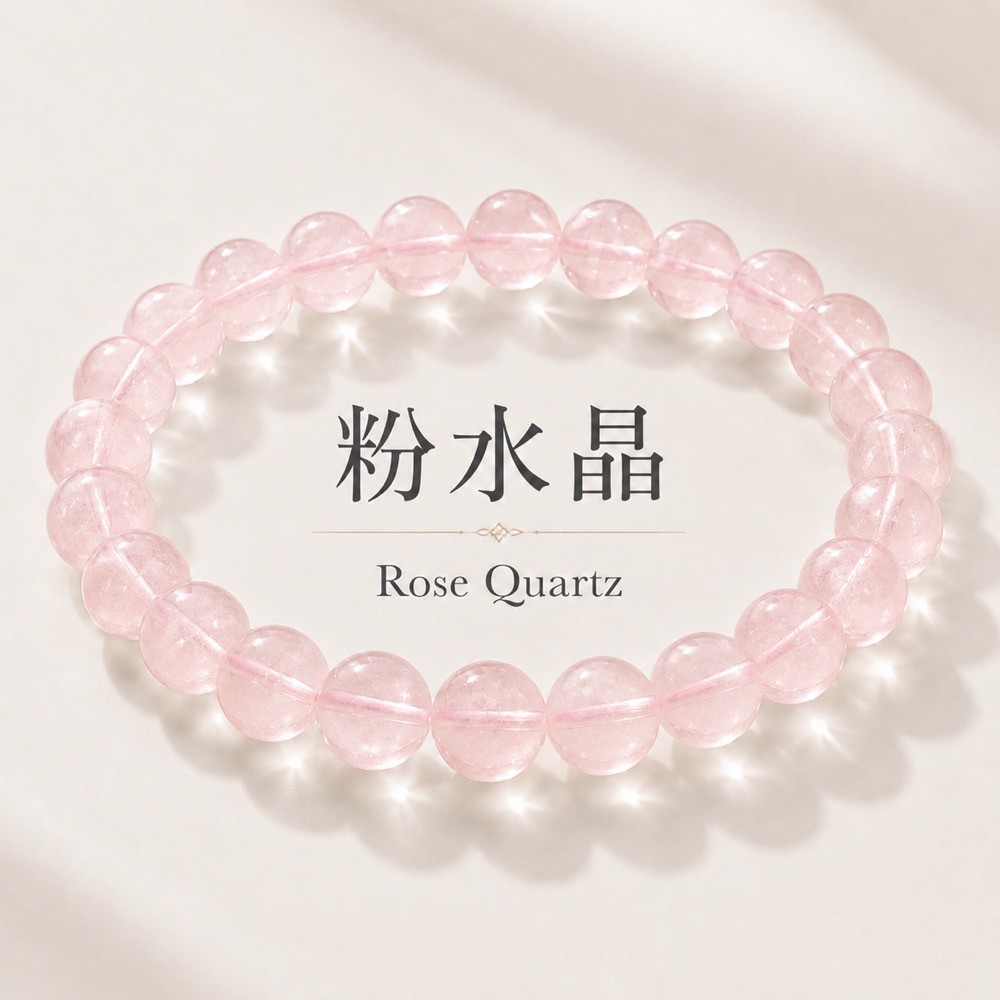粉水晶桃花手链